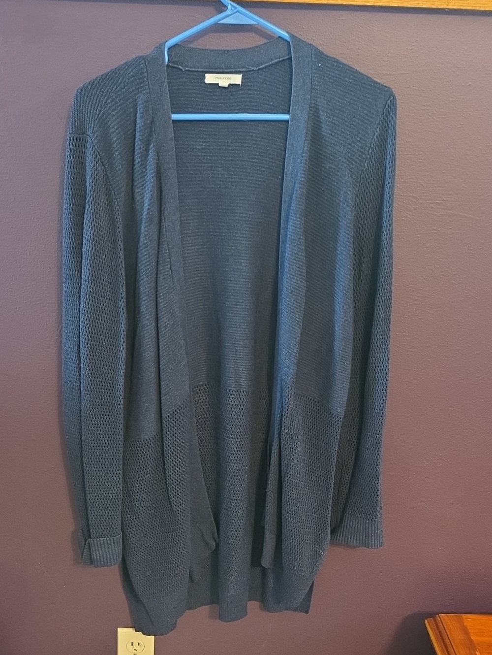 Maurices Navy Open-Front Lightweight Cardigan